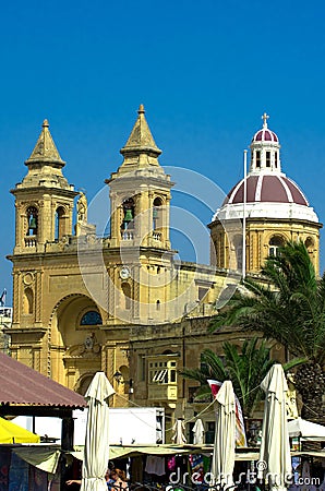 Churches of Malta - Marsaxlokk Editorial Stock Photo