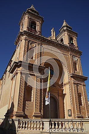 Marsaxlokk malta church of pictoresque fishermen village Stock Photo