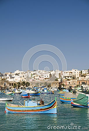 Marsaxlokk malta fishing village Stock Photo