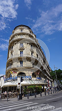 Marseille, France - May 29, 2023: Traditional French building in Marseille, France. Editorial Stock Photo