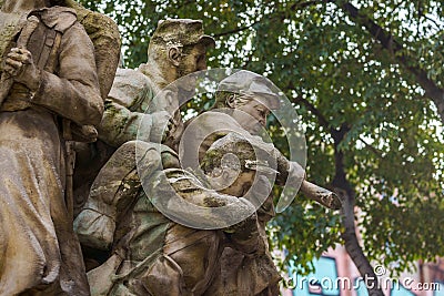 MARSEILLE, FRANCE - 03 Nov 2018 - Soldiers of Monument Des Mobiles Editorial Stock Photo