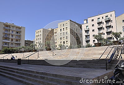 Marseille, 7th september: Stairs of Villeneuve Bargemon Square from Marseille France Editorial Stock Photo