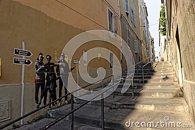 Marseilles old quarter Panier Editorial Stock Photo