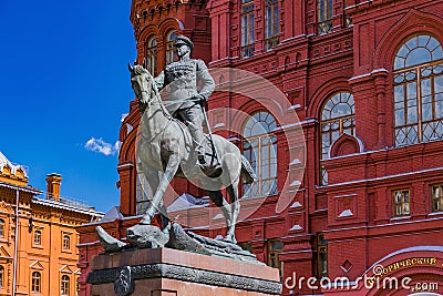 Marshal Zhukov monument in Moscow Stock Photo