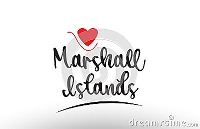 The Marshall Islands country text typography logo icon design Vector Illustration