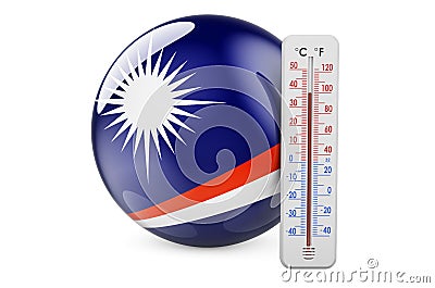 Marshallese flag with thermometer. 3D rendering Stock Photo