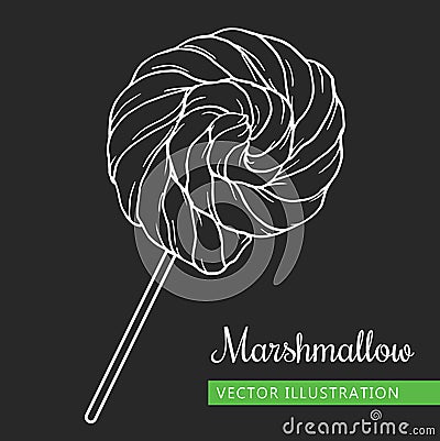 Marshmallow on black Vector Illustration