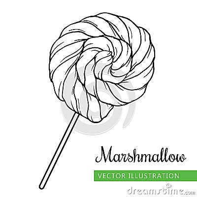 Marshmallow _1 black Vector Illustration