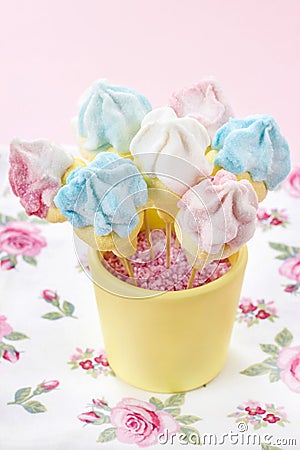 Marshmallow cake pops Stock Photo