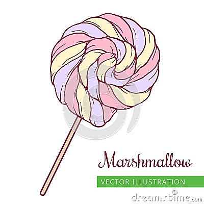 Marshmallow _2 fill Vector Illustration