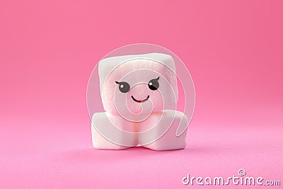 Marshmallow pink candy background. Generate Ai Stock Photo