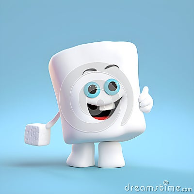 marshmellow cute pixar disney cartoon charachter made live playing and cheerful tasty live dessert Stock Photo