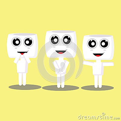 Marshmellow funny illustrations you can use for emoticons, icons, mascots and others. Vector Illustration