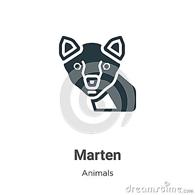 Marten vector icon on white background. Flat vector marten icon symbol sign from modern animals collection for mobile concept and Vector Illustration