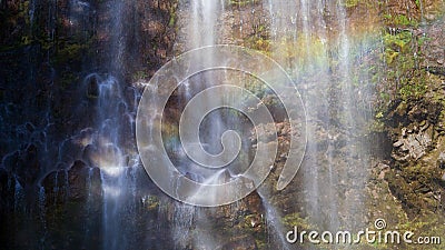 Martha Falls Waterfall along the Wonderland Trail in USA. Stock Photo