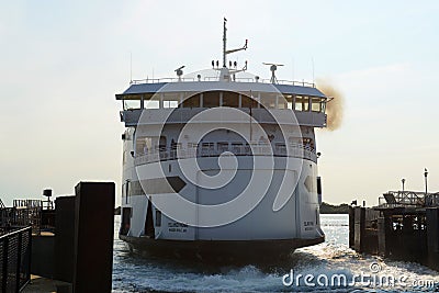 Martha's Vineyard Ferry at Woods Hole, MA Editorial Stock Photo