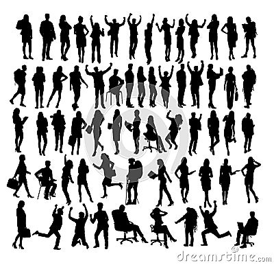 Business People Silhouettes Vector Illustration