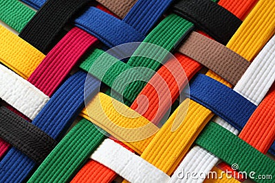 Martial Arts Belts Stock Photo