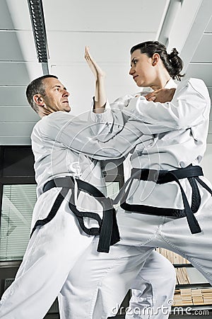 Martial arts fighters Stock Photo