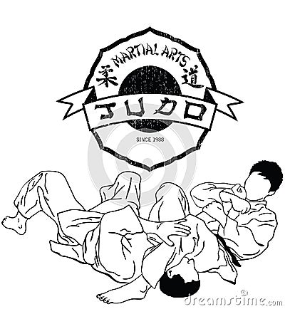 Martial arts judo Vector Illustration