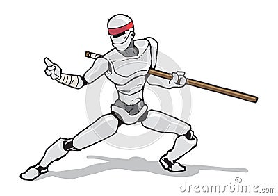 Martial Arts Robot Stock Photo