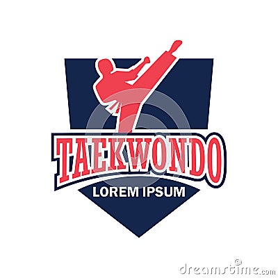Martial logo / taekwondo with text space for your slogan / tag line Vector Illustration
