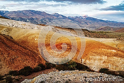 `Martian` landscapes. Chui steppe, Kyzyl-Chin valley Stock Photo