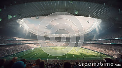 Martian Madness: Stadium Spectacle in Cinematic Detail Stock Photo