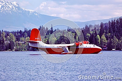Martin Mars flying boat . C-FLYL RK-3 CN 9267 . Taken on May 12, 1978 at Port Alberni, British Columbia, Editorial Stock Photo