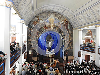 Martin Luther evangelical lutheran church, Lithuania Editorial Stock Photo