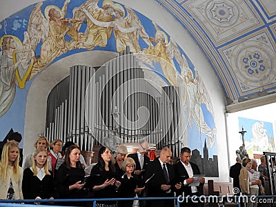 Martin Luther evangelical lutheran church, Lithuania Editorial Stock Photo