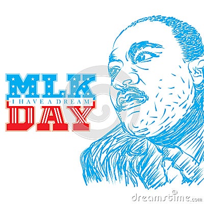 Martin Luther King Day Cartoon Illustration