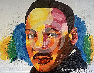 Martin Luther King Jr. Tribute Painting Editorial Stock Photo