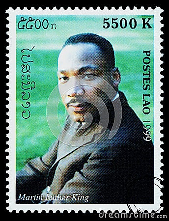 Martin Luther King Postage Stamp Editorial Stock Photo