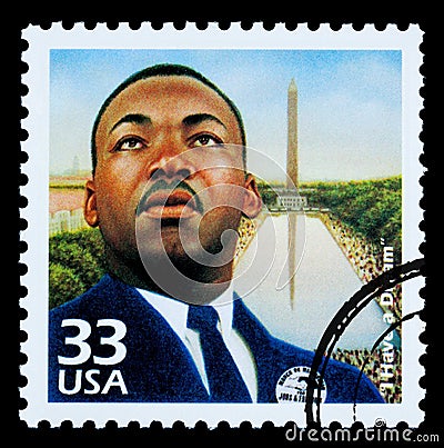 Martin Luther King Postage Stamp Editorial Stock Photo