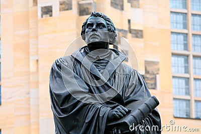 The Martin Luther monument in Dresden Germany Editorial Stock Photo