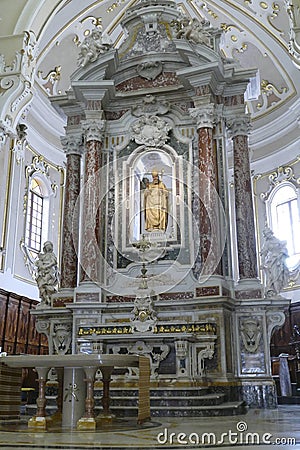 Baroque altar of Church of St. Martin Stock Photo