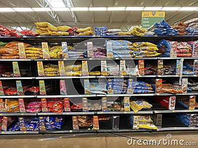 Walmart interior large bag cereal section Editorial Stock Photo