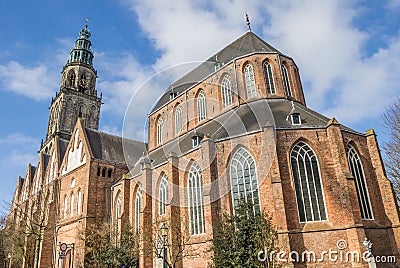 Martini church and tower in the center of Groningen Stock Photo