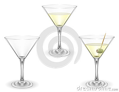 martini cocktail alcoholic drink glass vector illustration Vector Illustration