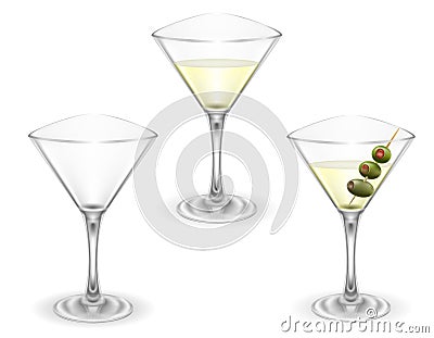 martini cocktail alcoholic drink glass vector illustration Vector Illustration