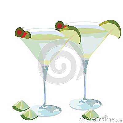 Martini cocktail isolated Vector Illustration