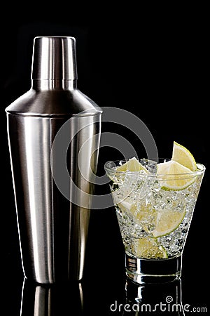 Martini cocktail and Shaker Stock Photo