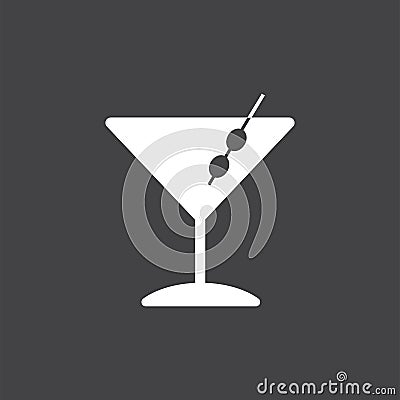 Martini cocktails glass icon illustration Vector Illustration