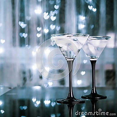 Martini glass on a black background Stock Photo