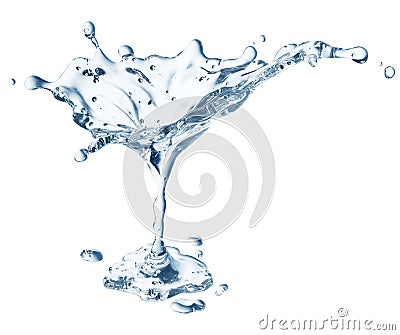 Martini glass with water drops Stock Photo