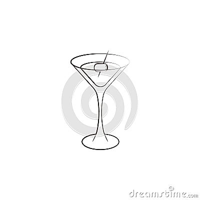 Martini olive, alcohol icon. Element of oil icon for mobile concept and web apps. Hand drawn Martini olive, alcohol icon can be us Stock Photo