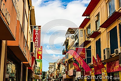 Martinique, Fort de France â€“ 2019. Shopping street in Fort de France Editorial Stock Photo