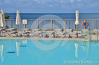 Martinique, the picturesque city of Sainte Anne in West Indies Editorial Stock Photo