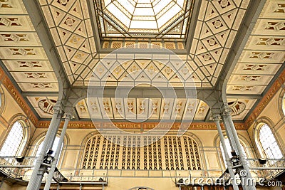 Martinique, picturesque Schoelcher library of Fort de France in Editorial Stock Photo